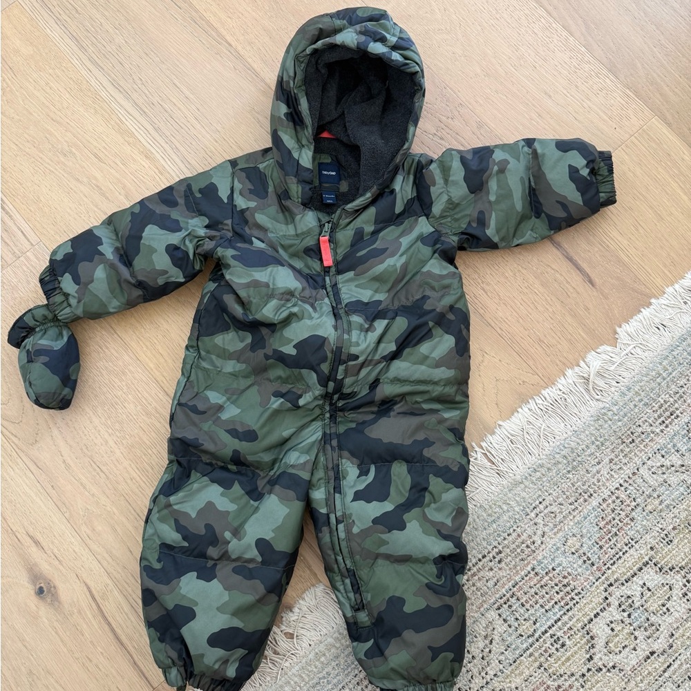 GAP Green Camo Toddler Snowsuit